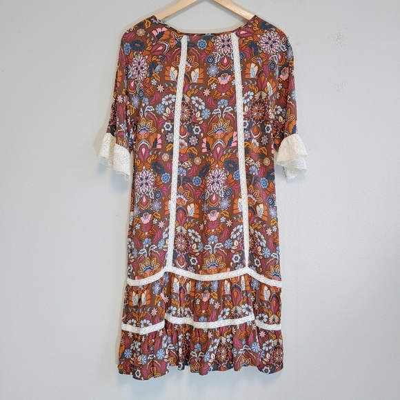 Matilda Jane Lace Floral Intermission Mini Dress Sz M Prairie Cottagecore Boho - Picture 8 of 11